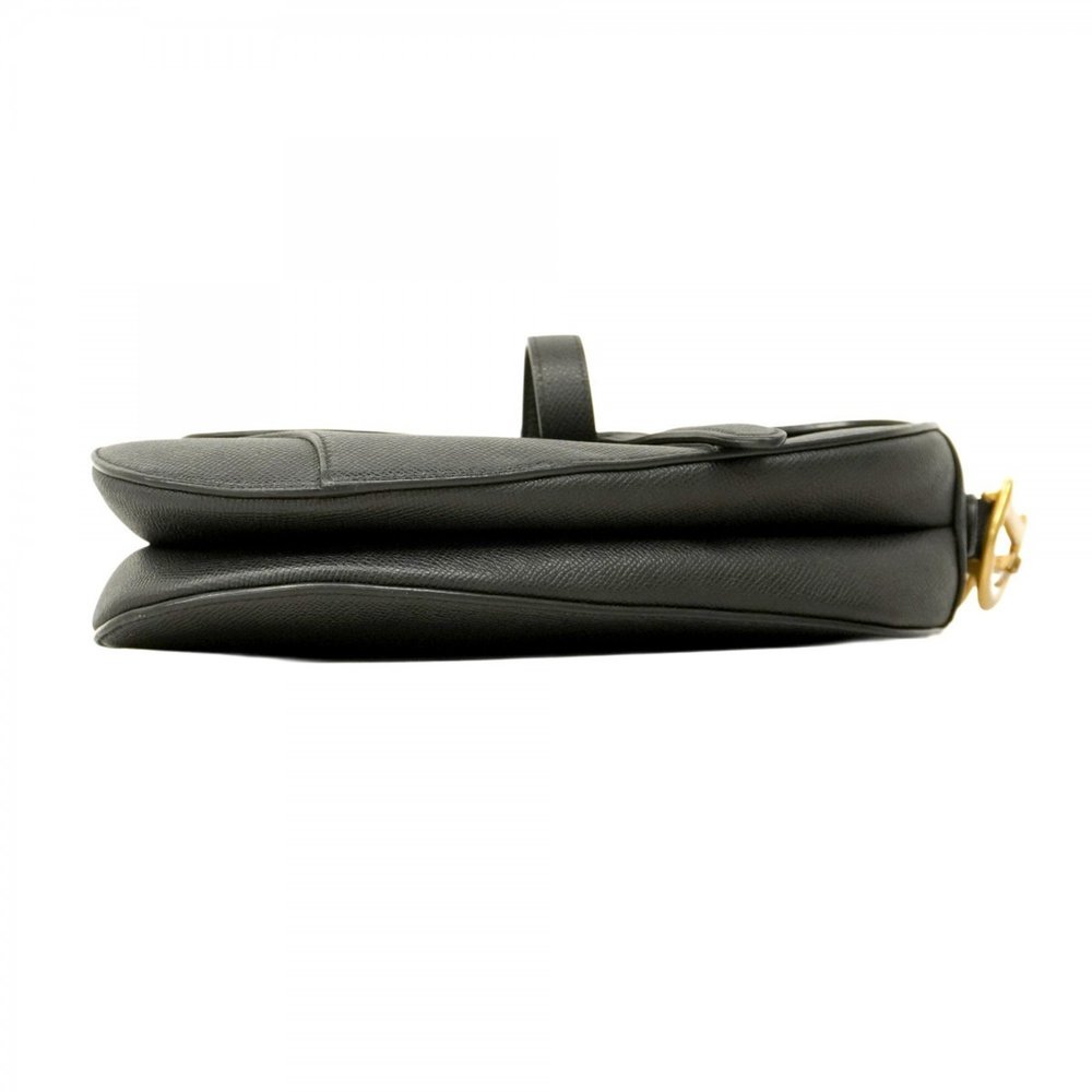 Christian Dior Handbag Saddle Bag Leather Black Women's - Picture 3 of 16